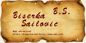 Biserka Sailović vizit kartica